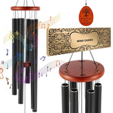 Wind Chimes for Outside, 41 in, Deep Tone Wind Chimes with 6 Tubes, Unique Large Memorial Wind Chimes for Anniversary, Amazing Outdoor Decor for Your Patio, Porch, Garden and Backyard, Black